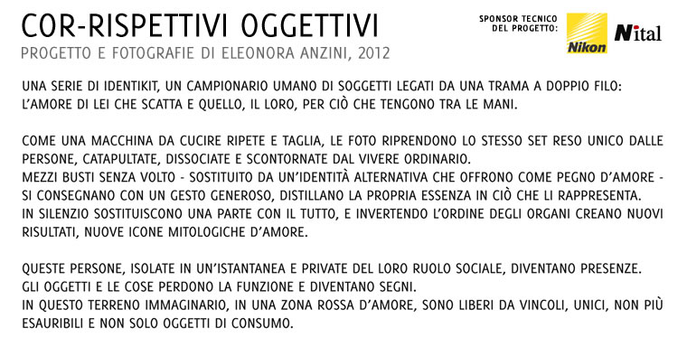Eleonora Anzini - Cor-rispettivi Oggettivi - fotografia